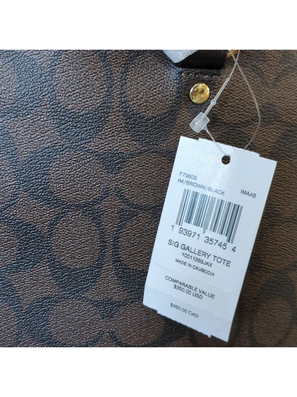 NWT Coach Purse Gallery Tote Signature Canvas/brown color - Picture 13 of 14